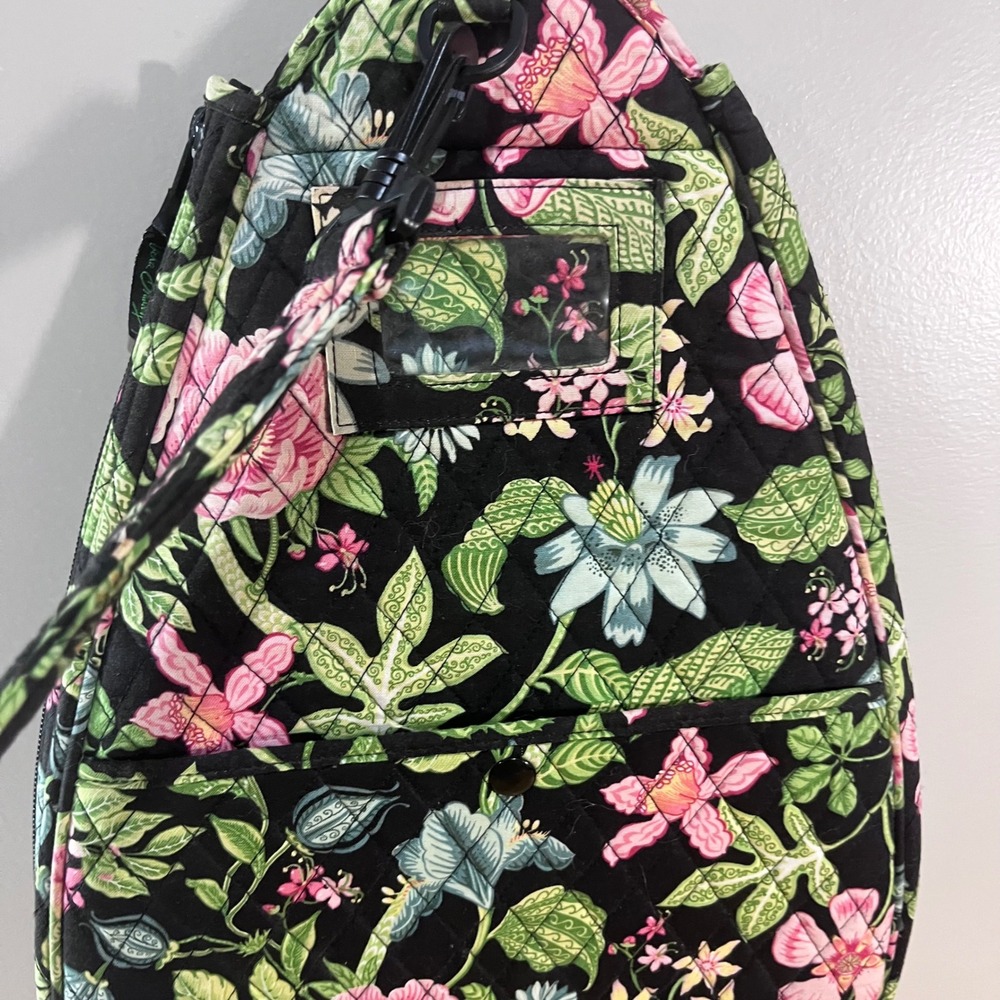 Vera Bradley Night and Day Quilted Floral Tennis Racket Backpack Sling Bag Vtg - Picture 5 of 8
